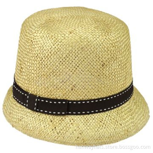 Women's Sinamay Bucket Hat with Black GG Band